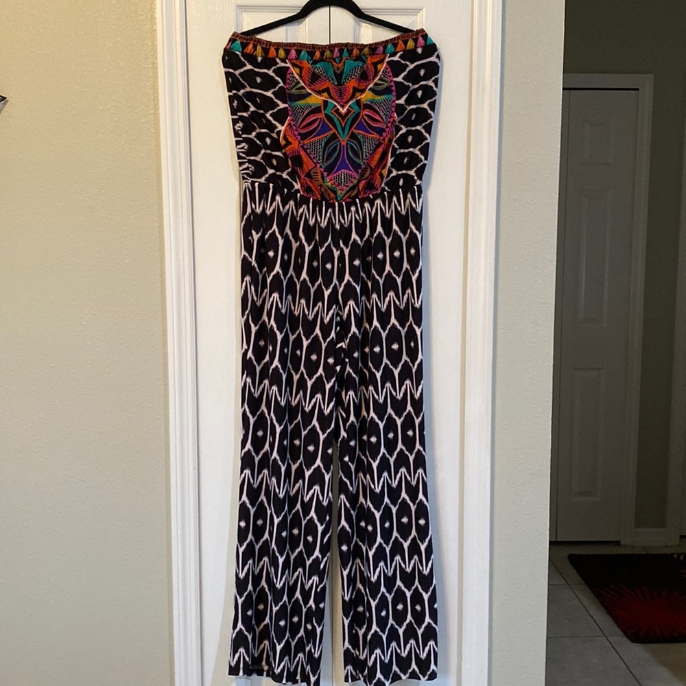 Trina Turk Strapless Jumpsuit w/ Pockets L
